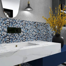 Load image into Gallery viewer, Elysium Tiles Penny Round Sky 11.5" x 12.25" Mosaic Tile