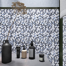 Load image into Gallery viewer, Elysium Tiles Penny Round Gradient Grey Glossy 11.5" x 12.25" Mosaic Tile