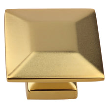 Load image into Gallery viewer, 35mm (1.375") Brass Gold Modern Square Cabinet Knob