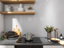 Load image into Gallery viewer, Elysium Tiles Penny Round City Grey Matte 11.5" x 12.25" Mosaic Tile
