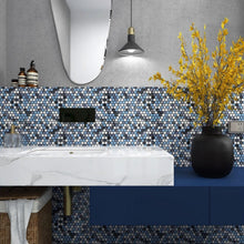 Load image into Gallery viewer, Elysium Tiles Penny Round Sky 11.5" x 12.25" Mosaic Tile