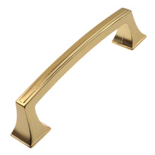 Load image into Gallery viewer, 95mm (3.75") Center to Center Brass Gold Cabinet Base Pull Cabinet Hardware Handle