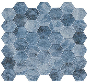 GT Wintour Castle Collection Warwick Thrown Hex 11 7/8" x 12" Mosaic Tile