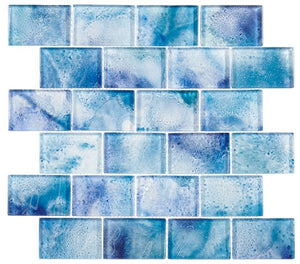GT Frothy Swirls Collection Ink Drops  12" x 12" Mosaic Tile