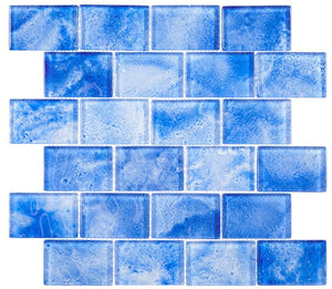 GT Frothy Swirls Collection Azulejo Art 12" x 12" Mosaic Tile