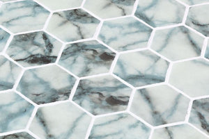 Elysium Tiles Vanguard Hex XL Azul 11.25" x 11.25" Mosaic Tile