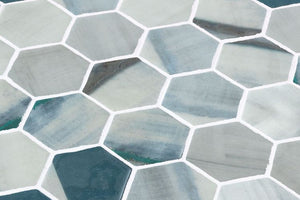 Elysium Tiles Vanguard Hex XL Bluish Grey 11.25" x 11.25" Mosaic Tile