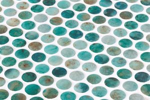 Elysium Tiles Vanguard Penny Green 11.25" x 11.25" Mosaic Tile