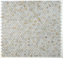 Load image into Gallery viewer, Elysium Tiles Penny Marble Calacatta Honed 11&quot; x 11.75&quot; Mosaic Tile
