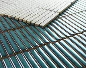 Elysium Tiles Hulu Turquoise Band 11" x 11.5" Mosaic Tile