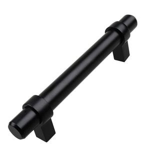 95mm (3.75") Center to Center Matte Black European Solid Steel Bar Pull Cabinet Hardware Handle