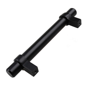 95mm (3.75") Center to Center Matte Black European Solid Steel Bar Pull Cabinet Hardware Handle