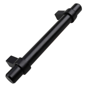 95mm (3.75") Center to Center Matte Black European Solid Steel Bar Pull Cabinet Hardware Handle