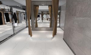 Estima Ceramica Vision Series White Polished 12" x 24" Porcelain Tile