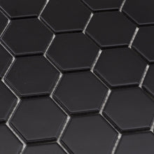 Load image into Gallery viewer, Total Home Distributors Matte Black Hexagon 12&quot; x 12&quot; Mosaic Tile

