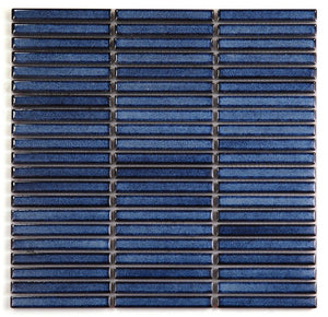 Elysium Tiles Hulu Blue Band 11" x 11.5" Mosaic Tile