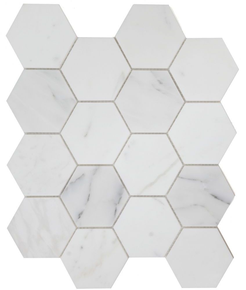 Elysium Tiles Hexagon Calacatta White Polished 10.25