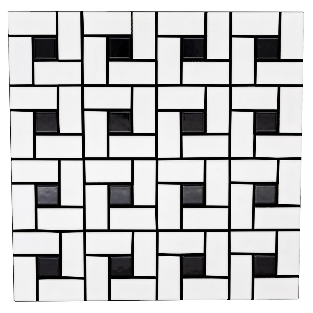 Total Home Distributors Porcelain Mosaics Collection Pinwheel w/ Black Dots 12