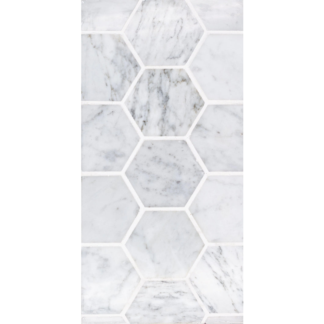 Total Home Distributors Sto-Re Collection Polished Carrara Hexagon 2.5