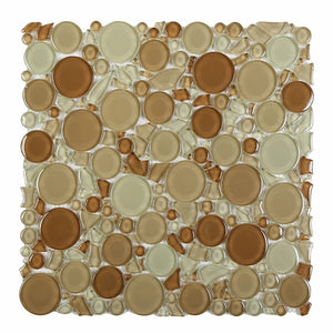 Ottimo Ceramics Burst Brown Glass 12" x 12" Mosaic Tile