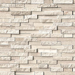 MSI White Quarry Splitface Interlocking Pattern 12" x 12" Mosaic Tile