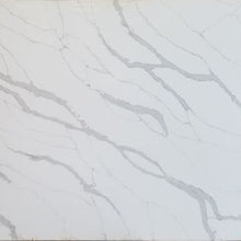 Load image into Gallery viewer, Bedrosians Sequel Encore Calacatta Iris Polished Bookmatched Side B 126&quot; x 63&quot; Quartz Slab
