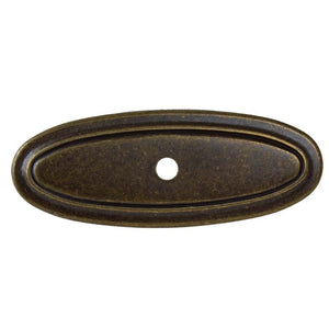 76mm (3") Antique Brass Classic Thin Oblong Cabinet Backplate