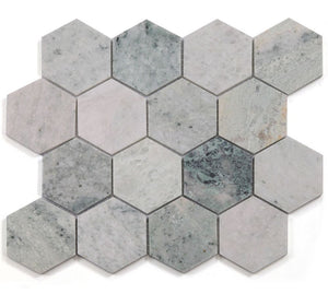 Elysium Tiles Hexagon Green 10.25" x 11.75" Mosaic Tile