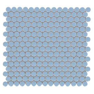 Elysium Tiles Penny Round Sky Blue 11.5" x 12.25" Mosaic Tile