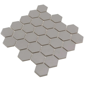 Total Home Distributors Matte Grey Hexagon 12" x 12" Mosaic Tile