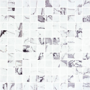 Ottimo Ceramics Marmoreal Fosco Grey Calacatta Square 12.25" x 12.25" Mosaic Tile