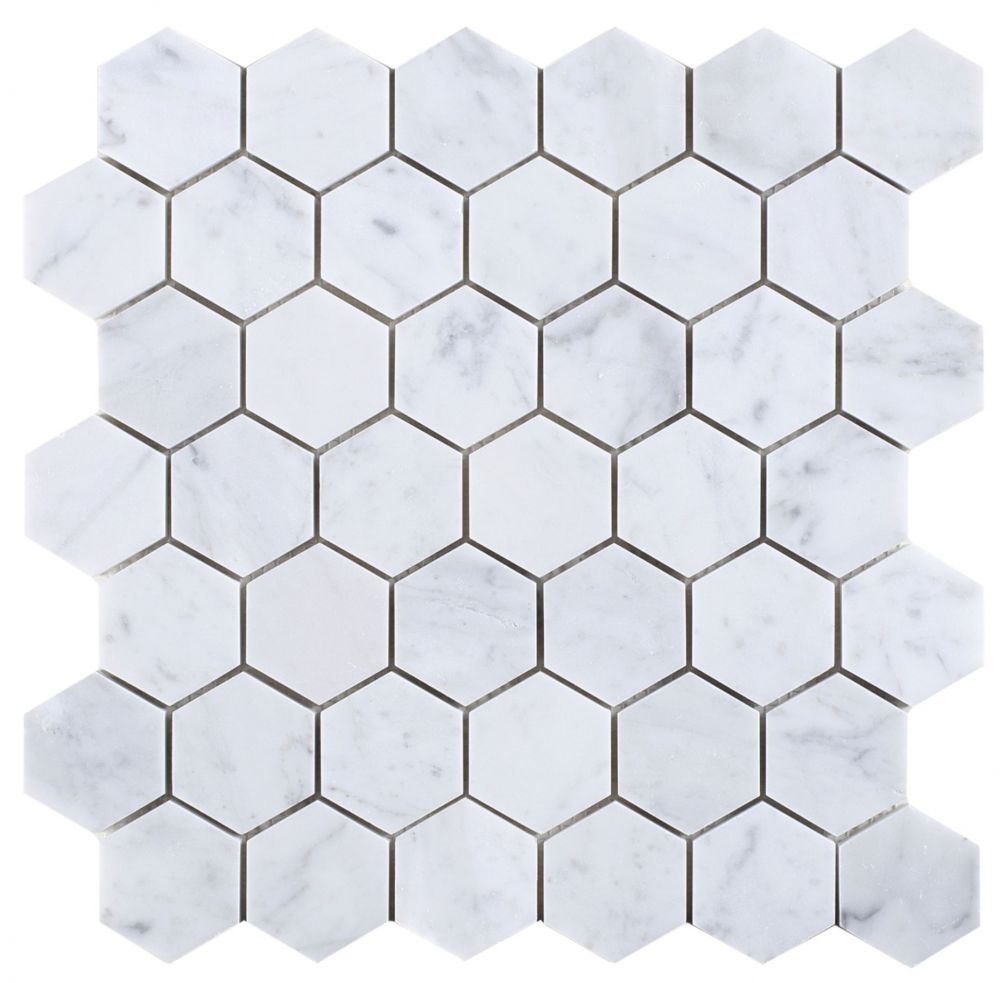 Elysium Tiles Hexagon Carrara Honed 12