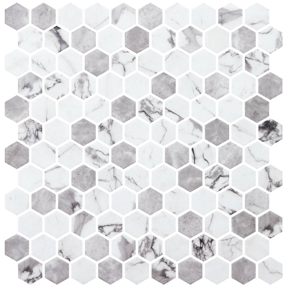 Ottimo Ceramics Marmoreal Misty Grey Calacatta Hexagon 11.85