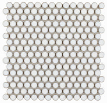Load image into Gallery viewer, Elysium Tiles Penny Round Fancy White 11.5&quot; x 11.5&quot; Mosaic Tile
