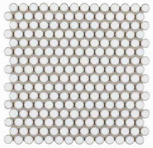 Elysium Tiles Penny Round Fancy White 11.5" x 11.5" Mosaic Tile