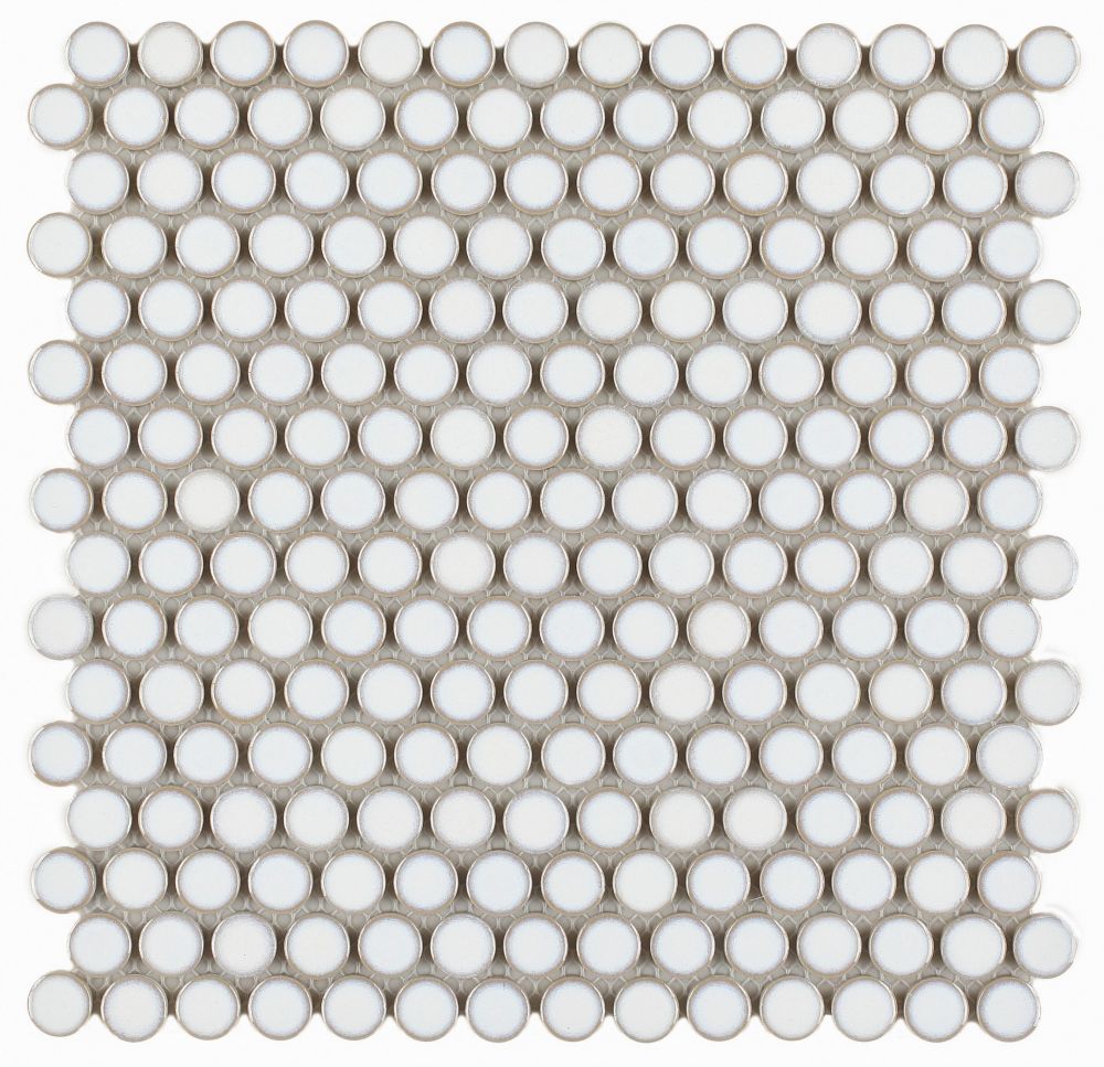 Elysium Tiles Penny Round Fancy White 11.5