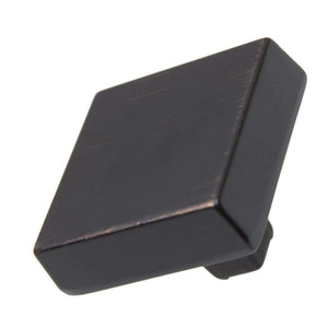 28.5 mm (1.125") Oil Rubbed Bronze Modern Square Cabinet Knob