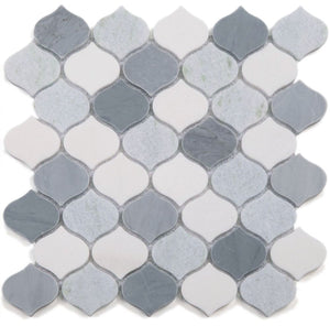 Elysium Tiles Water Drop Blue Ocean 10.75" x 11" Mosaic Tile