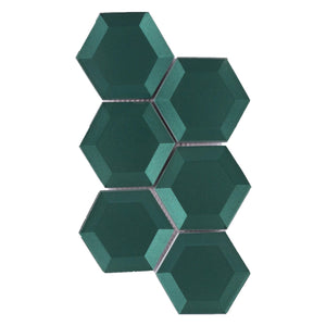 Total Home Distributors Bold Mosaic Collection Hexagon Green 10" x 9" Mosaic Tile