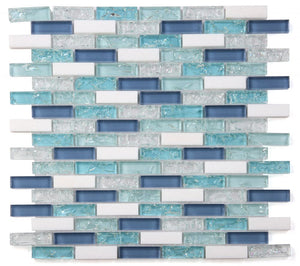 Elysium Tiles Icy Royal Blue 11.75" x 12" Mosaic Tile