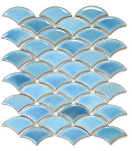 Elysium Tiles Dragon Scale Sky 9.75" x 12" Mosaic Tile