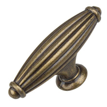 Load image into Gallery viewer, 63.5mm (2.5&quot;) Satin Nickel Fluted Cabinet Hardware T-Knob
