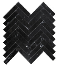 Load image into Gallery viewer, Elysium Tiles Herringbone Marquina 11.25&quot; x 11.25&quot; Mosaic Tile
