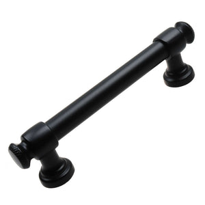 95mm (3.75") Center to Center Matte Black Classic Euro Bar Pull Cabinet Hardware Handle