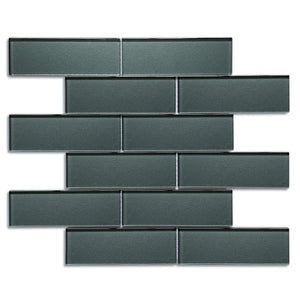 TZ Global PGMS621 Brick Glass 12" x 12" Mosaic Tile