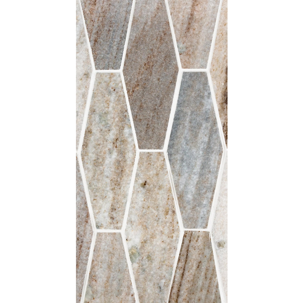 Total Home Distributors Sto-Re Collection Polished Ocean White Elongated Hexagon 2