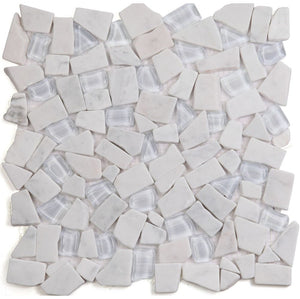 Elysium Tiles Pebble Carrara 12" x 12" Mosaic Tile