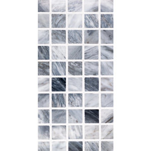 Total Home Distributors Sto-Re Collection Polished Bardiglio Square 1.125" x 1.125" Mosaic Tile