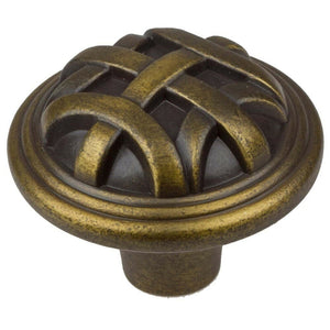 32mm (1.25") Satin Pewter Round Braided Cabinet Knob