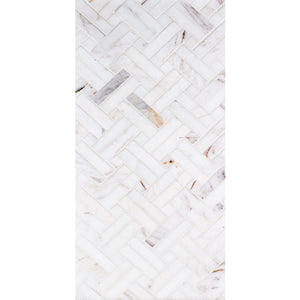 Total Home Distributors Sto-Re Collection Polished Volakas Stanza w/ Light Dot 5/8" x 2" Mosaic Tile